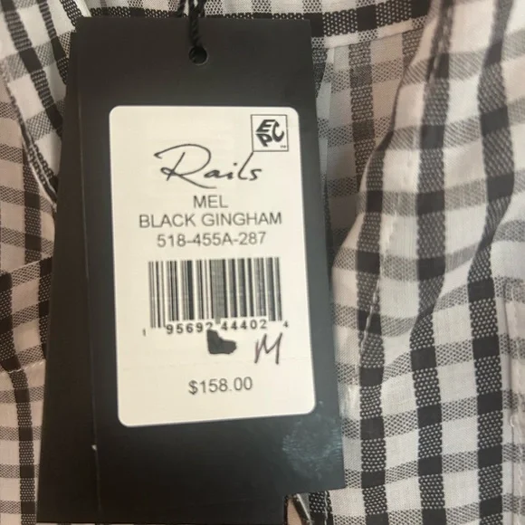 NWT Rails gingham button down blouse - Picture 3 of 4